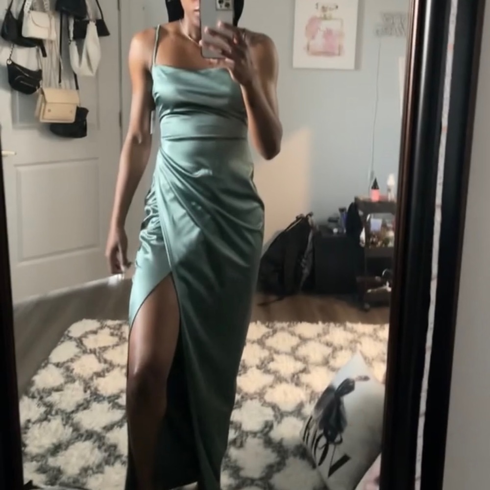 Mint green formal dress